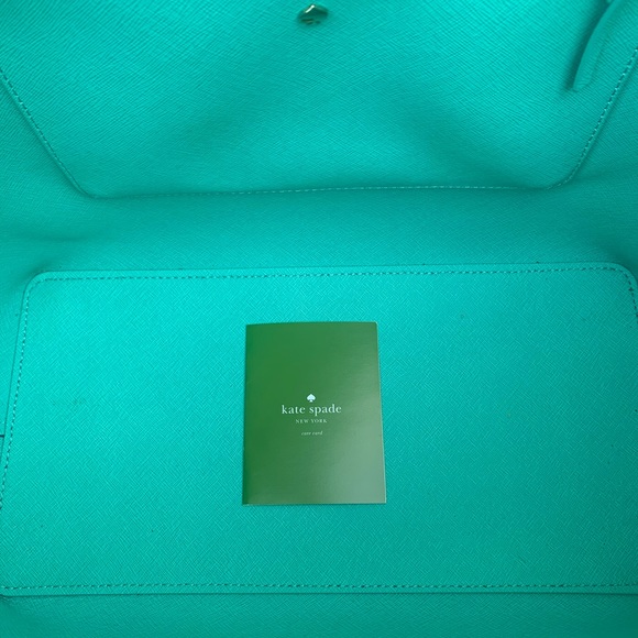 Kate Spade Bag Motif Ladies Blue Leather Tote - Picture 7 of 10